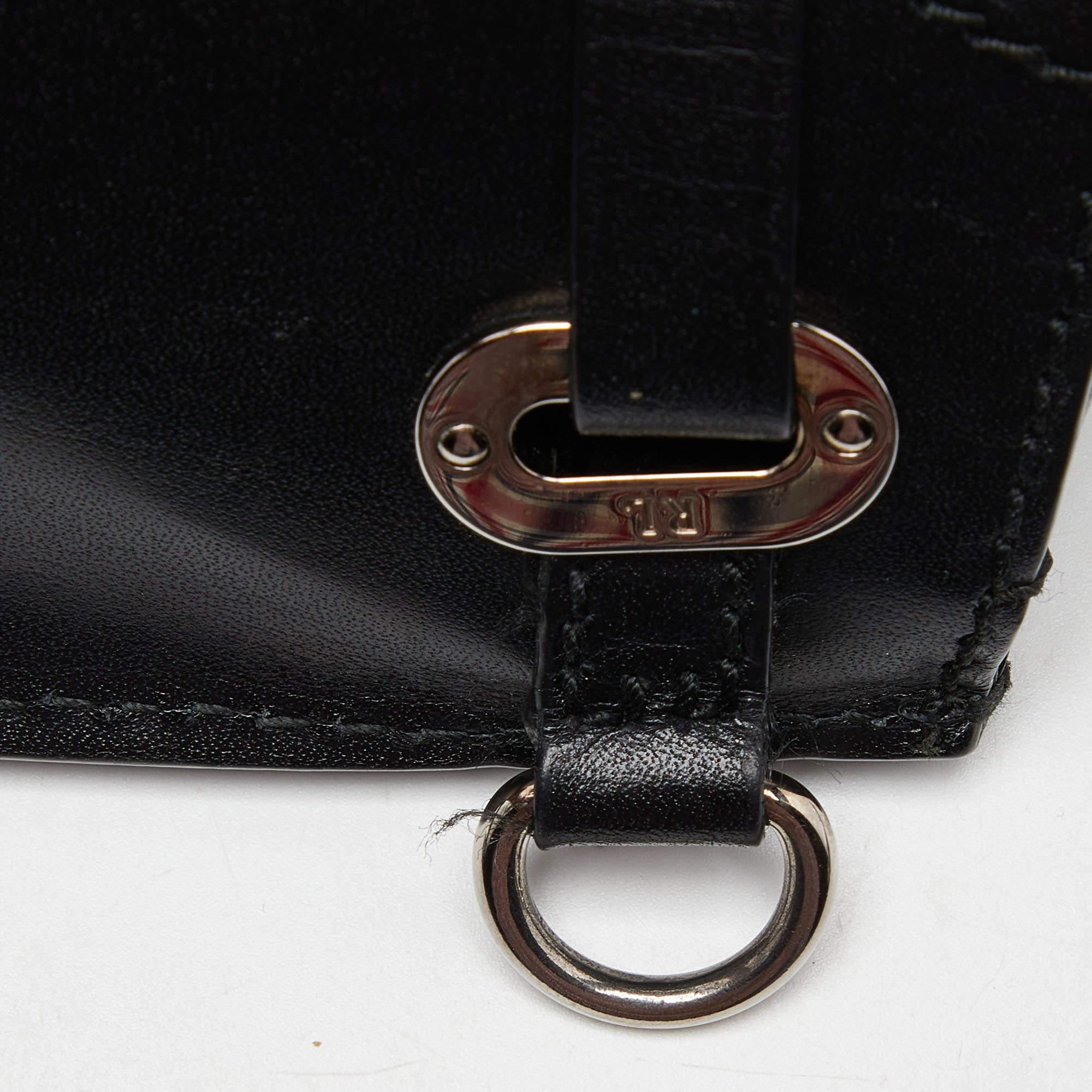 Ralph Lauren Black Leather Mini Ricky Tote For Sale 5