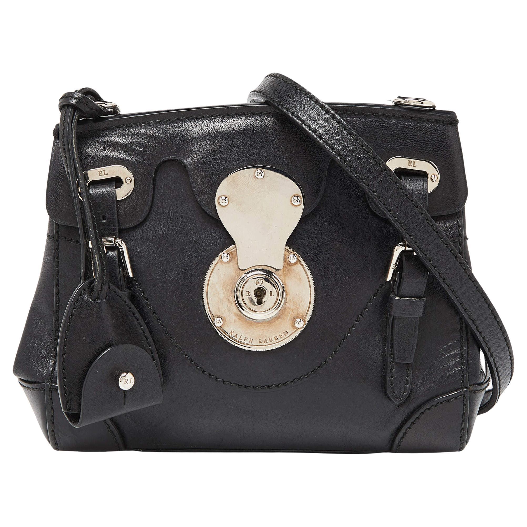 Ralph Lauren Black Leather Mini Ricky Tote For Sale