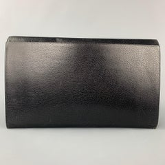 RALPH LAUREN Black Leather Pigskin Rectangle Briefcase Bag