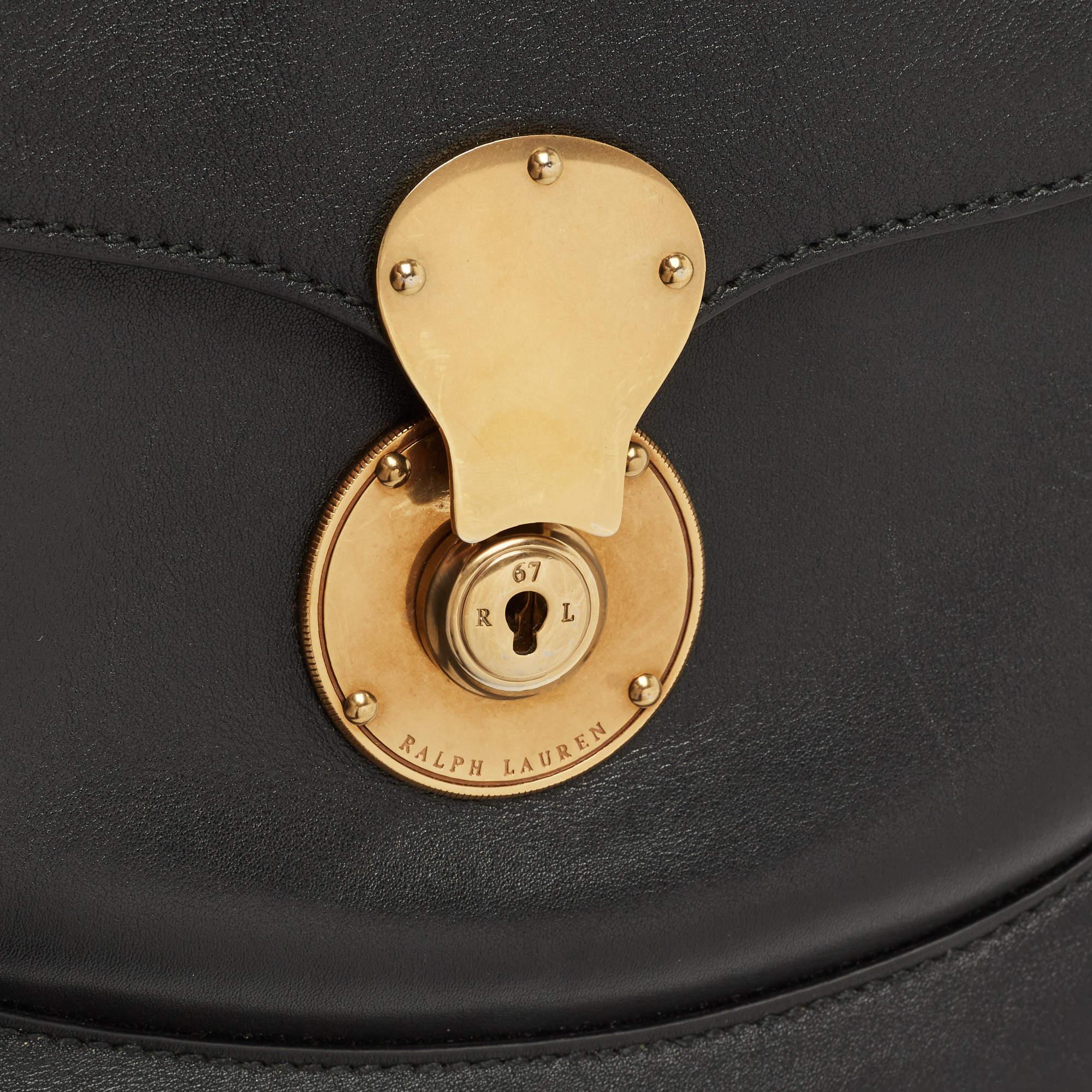 Ralph Lauren Black Leather Ricky Drawstring Bucket Bag For Sale 6