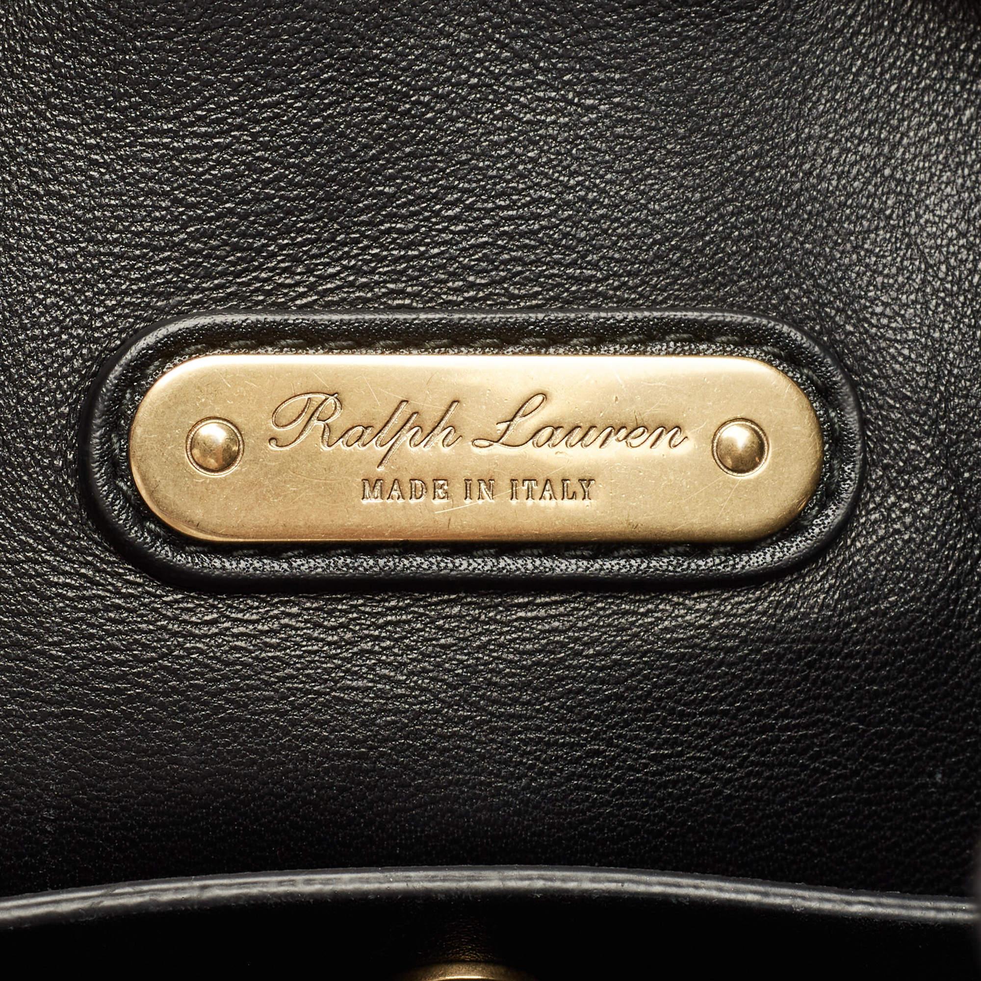 Ralph Lauren Black Leather Ricky Drawstring Bucket Bag For Sale 9