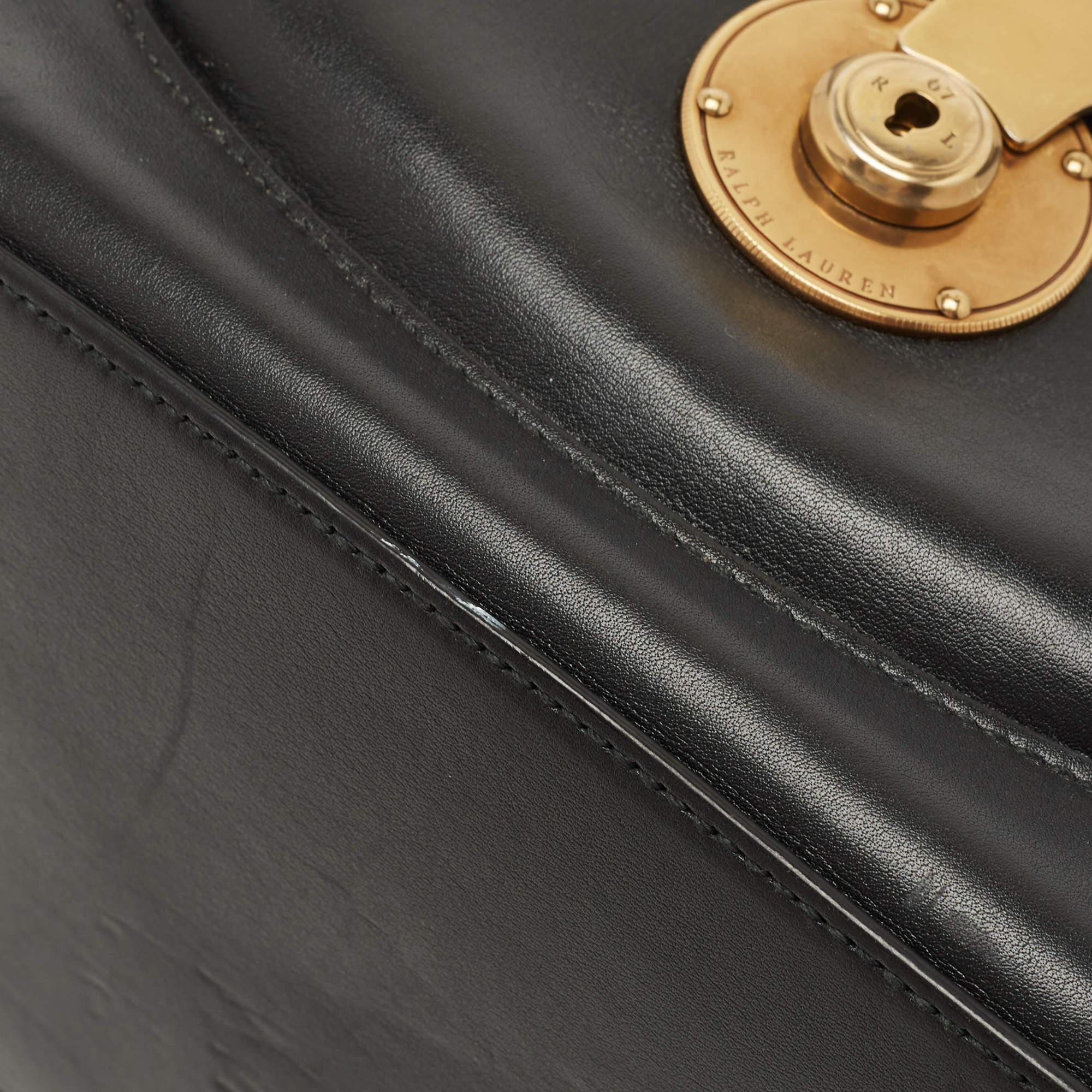 Ralph Lauren Black Leather Ricky Drawstring Bucket Bag For Sale 11