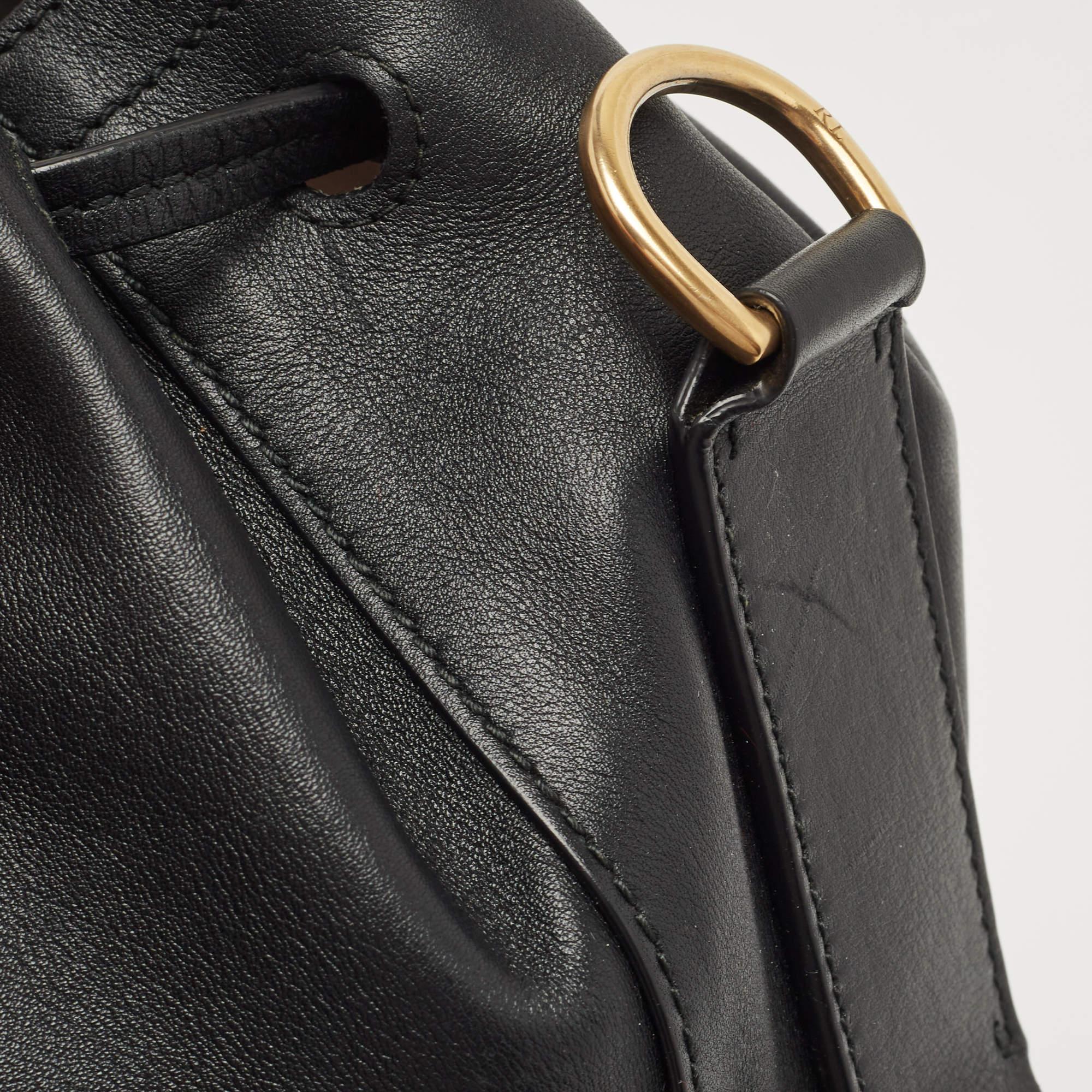 Ralph Lauren Black Leather Ricky Drawstring Bucket Bag For Sale 1