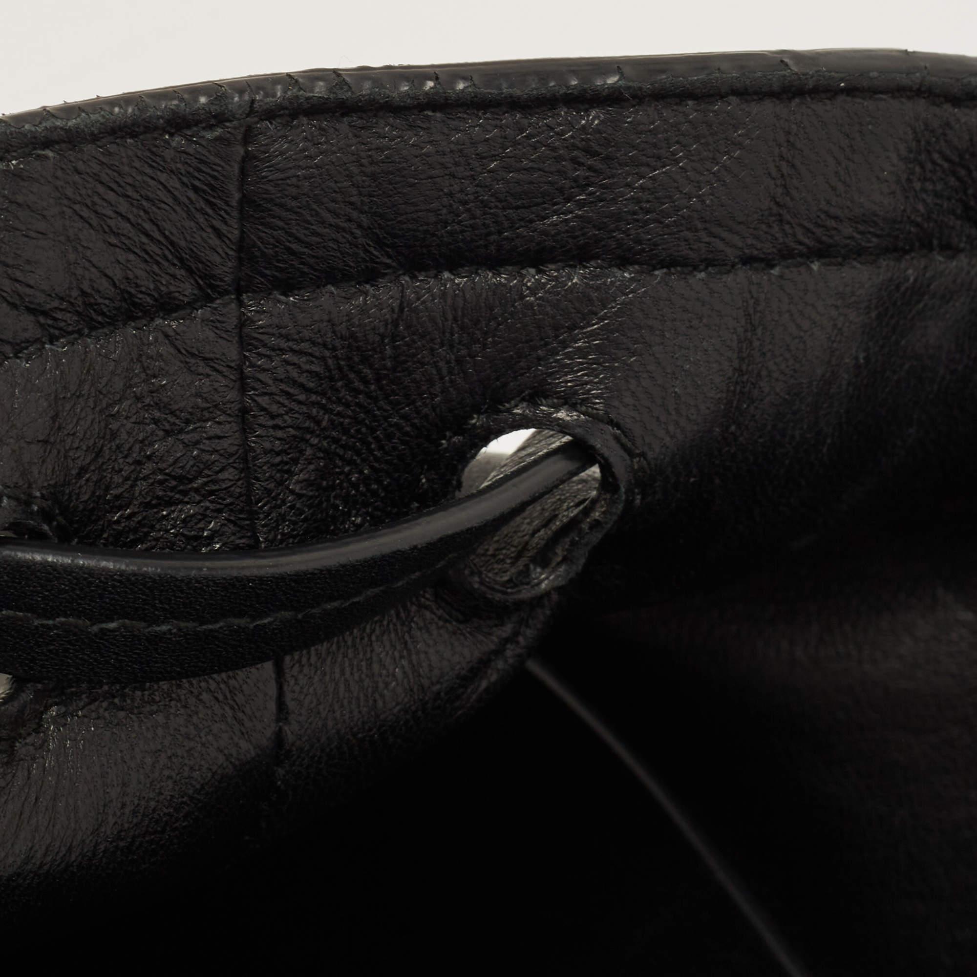 Ralph Lauren Black Leather Ricky Drawstring Bucket Bag For Sale 3