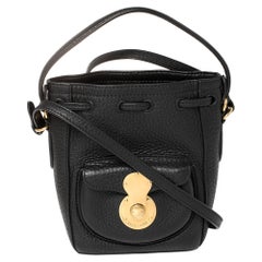 Ralph Lauren Sac seau à cordon Ricky en cuir noir