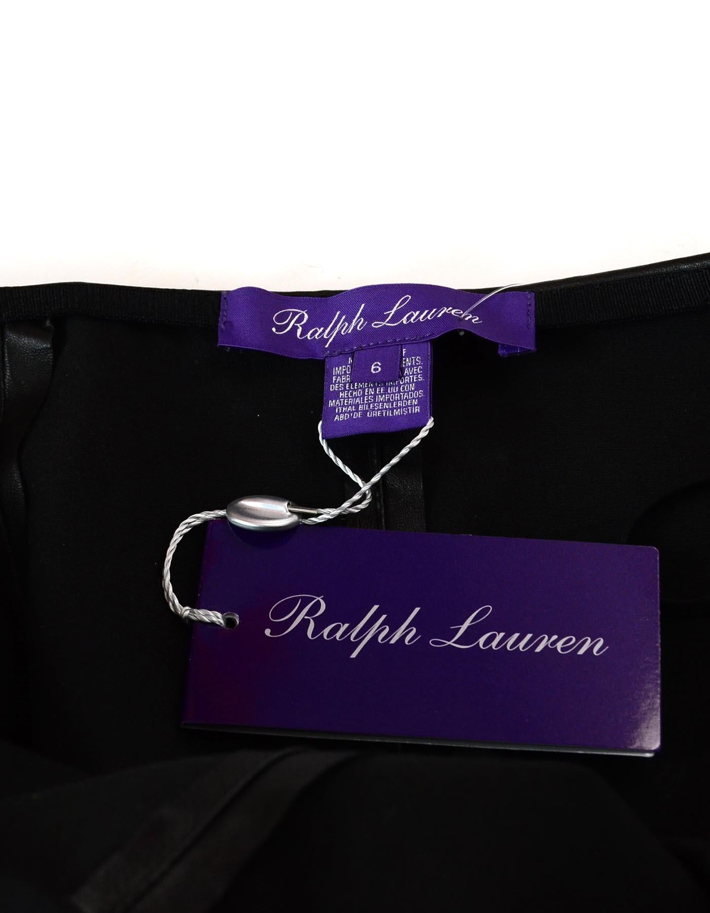 Women's Ralph Lauren Black Leather Slacks Sz 6 NWT