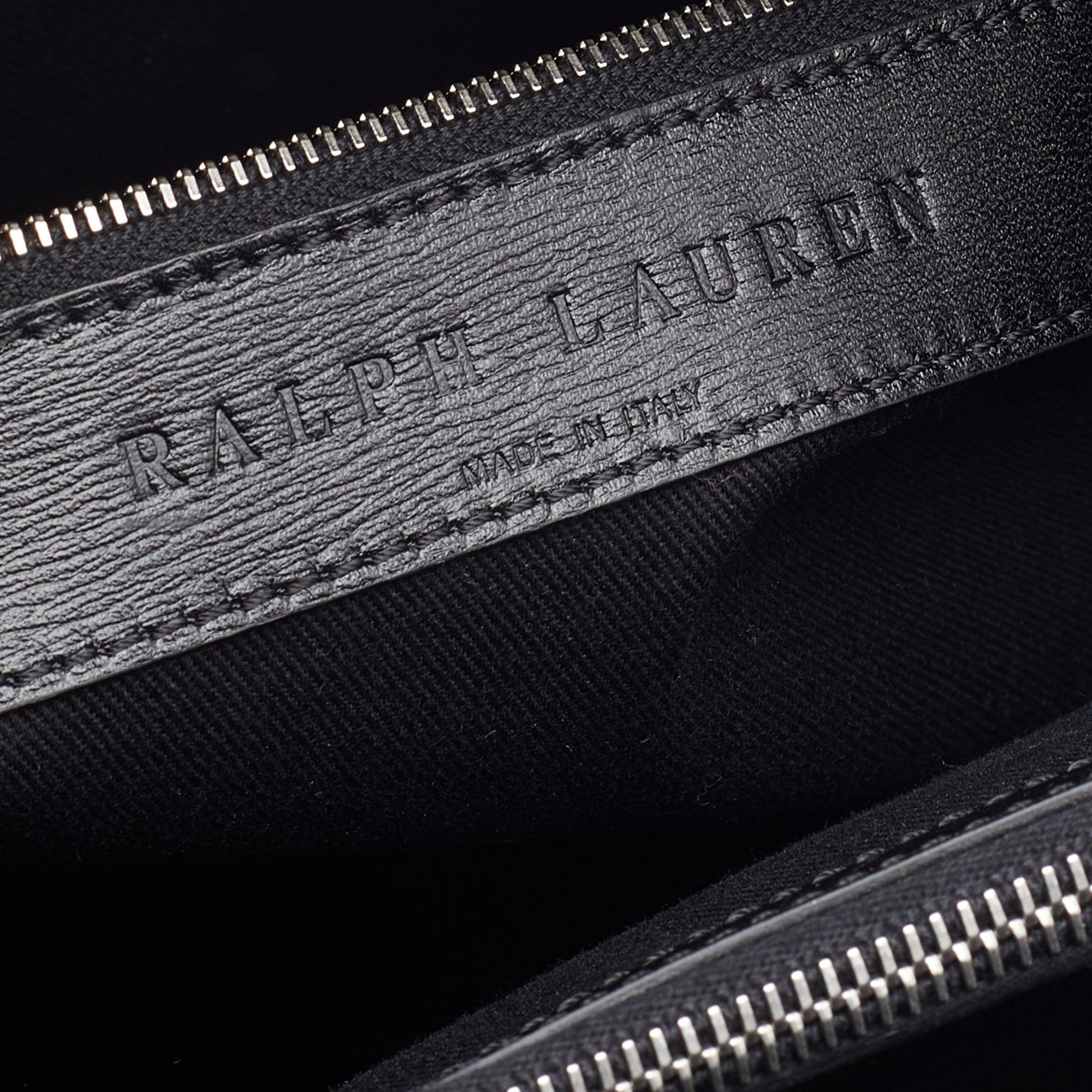 Ralph Lauren Black Leather Stirrup Tote 3