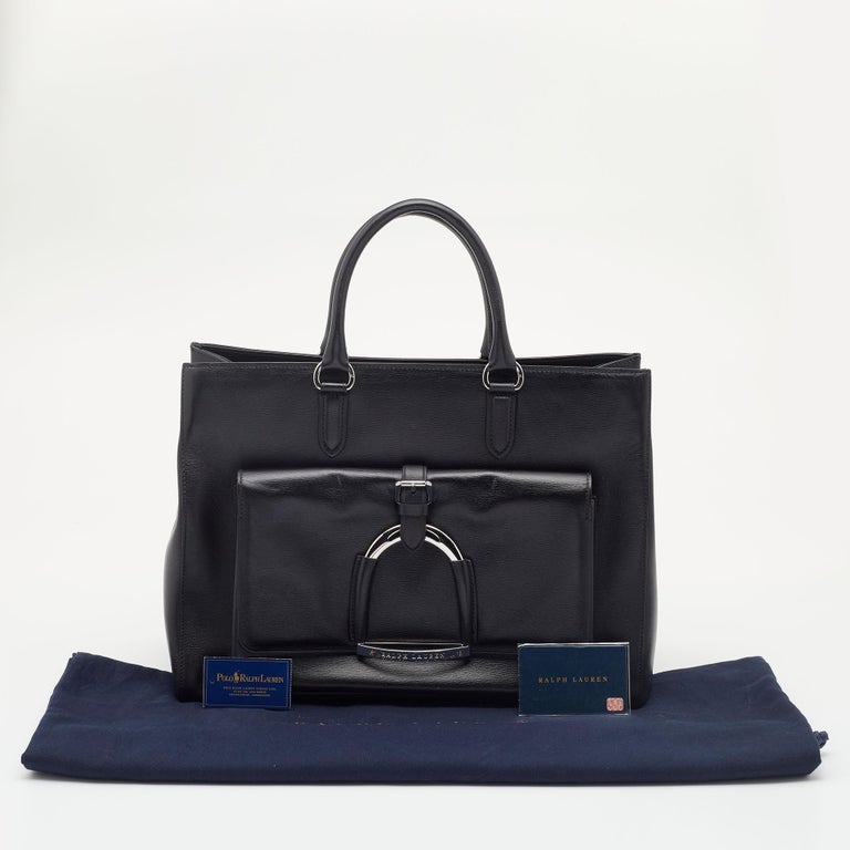 Ralph Lauren Black Leather Stirrup Tote at 1stDibs