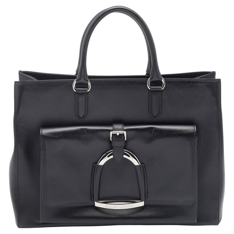 Ralph Lauren Black Leather Stirrup Tote at 1stDibs