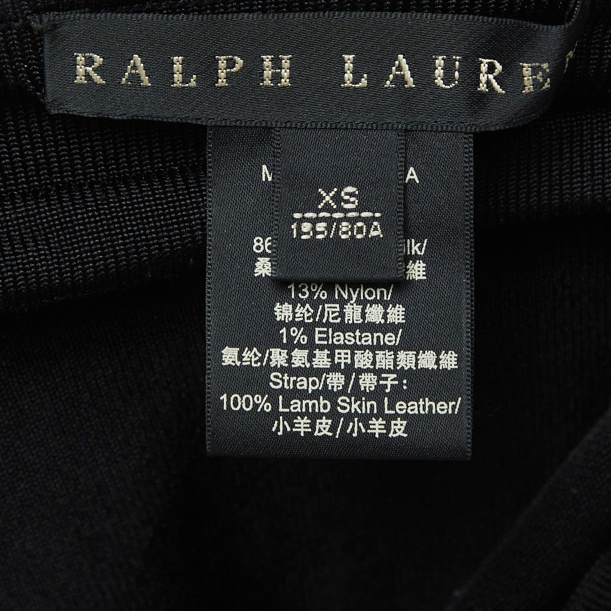 Camiseta de tirantes de punto Ralph Lauren negra con tirantes de piel XS en Bueno estado para la venta en Dubai, Al Qouz 2