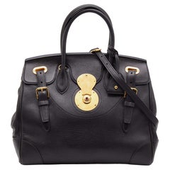 Ralph Lauren Black Leather Western Ricky Satchel