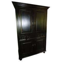 Ralph Lauren Black Matte Armoire Dovetailed Storage Solid Structure Mix it Up