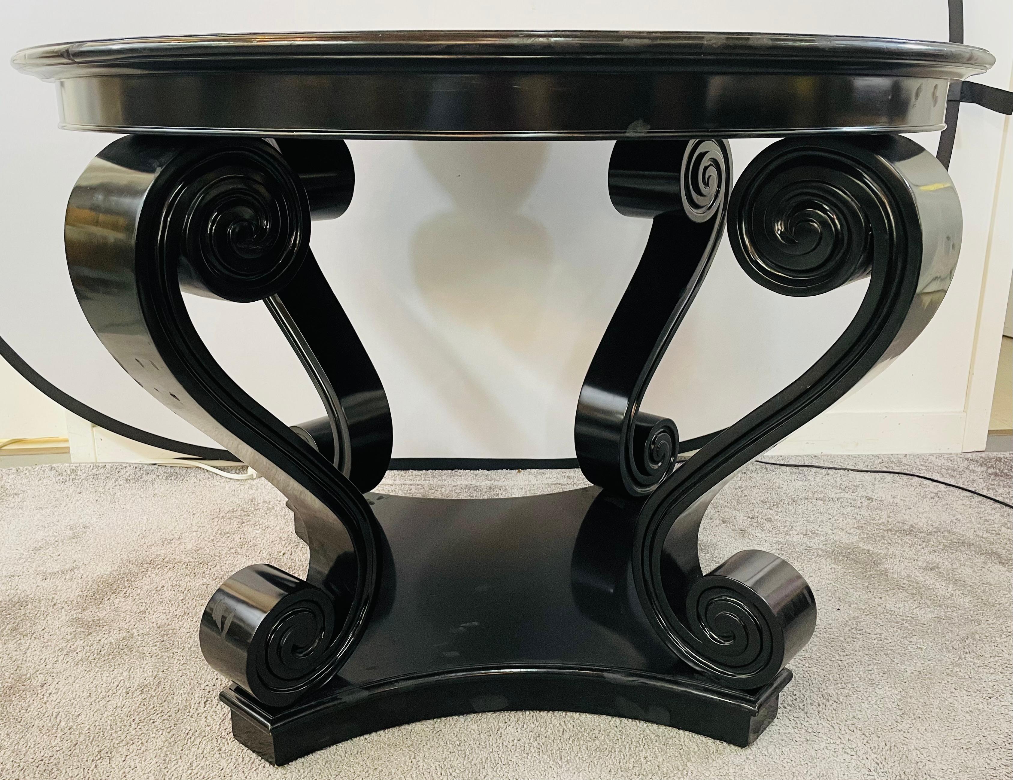 Ralph Lauren Black One Fifth Scroll Hall Table, Neo Romantic 1940's Style 10