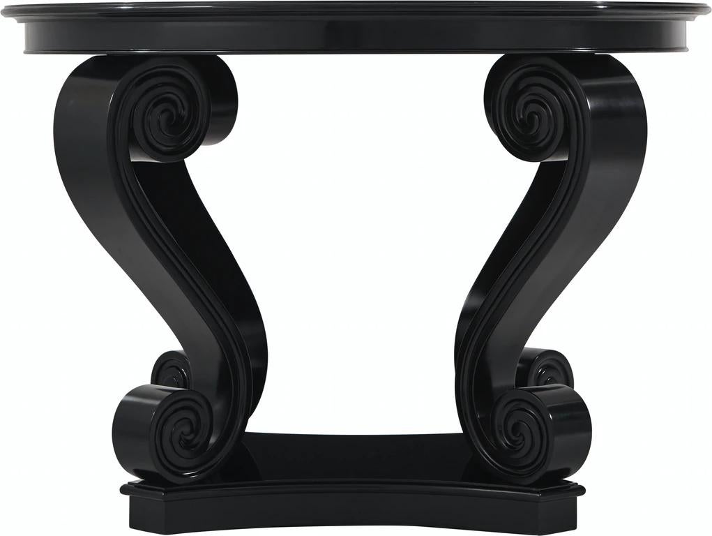 Ralph Lauren Black One Fifth Scroll Hall Table, Neo Romantic 1940's Style 13