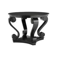Ralph Lauren Black One Fifth Scroll Hall Table, Neo Romantic 1940's Style