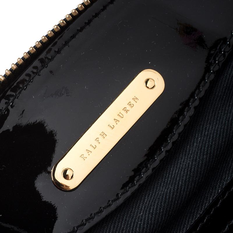Ralph Lauren Black Patent Leather Proprietor Satchel 3
