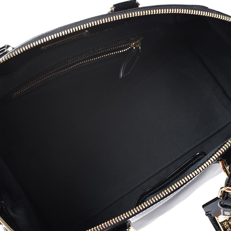 Ralph Lauren Black Patent Leather Proprietor Satchel In Good Condition In Dubai, Al Qouz 2