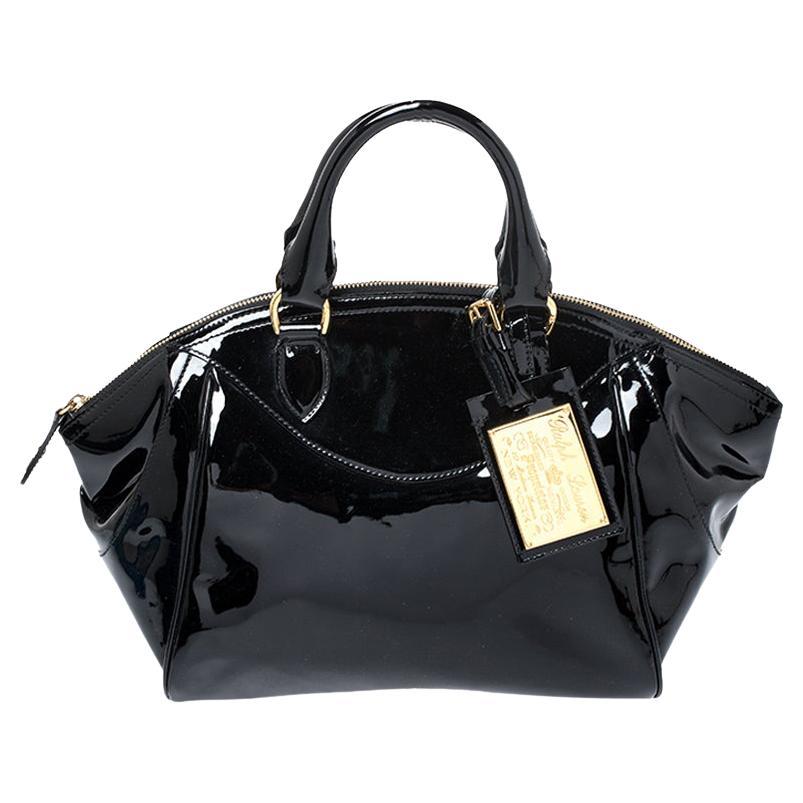 Ralph Lauren Black Patent Leather Proprietor Satchel