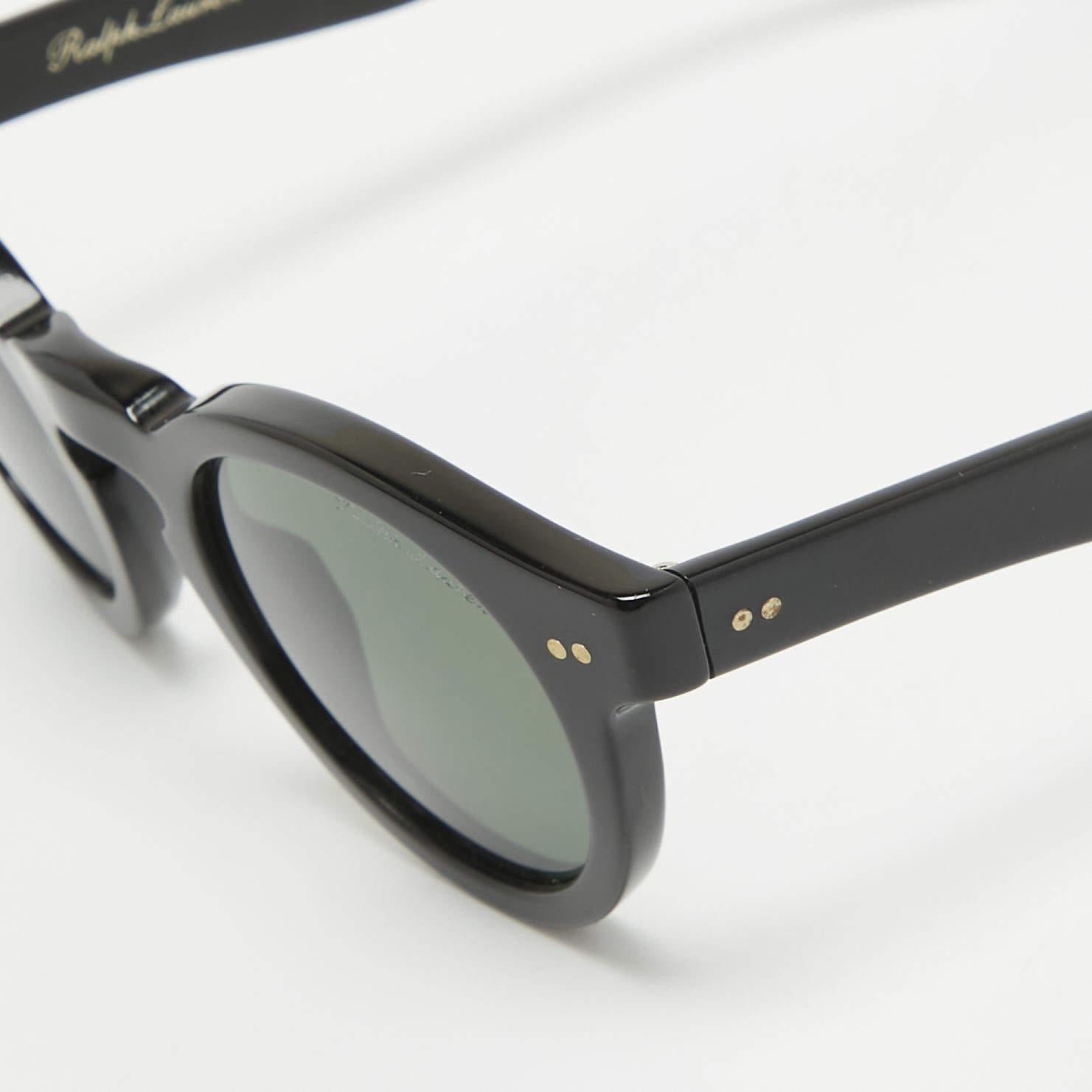 Ralph Lauren Black PL 9756 Round Sunglasses In Good Condition In Dubai, Al Qouz 2