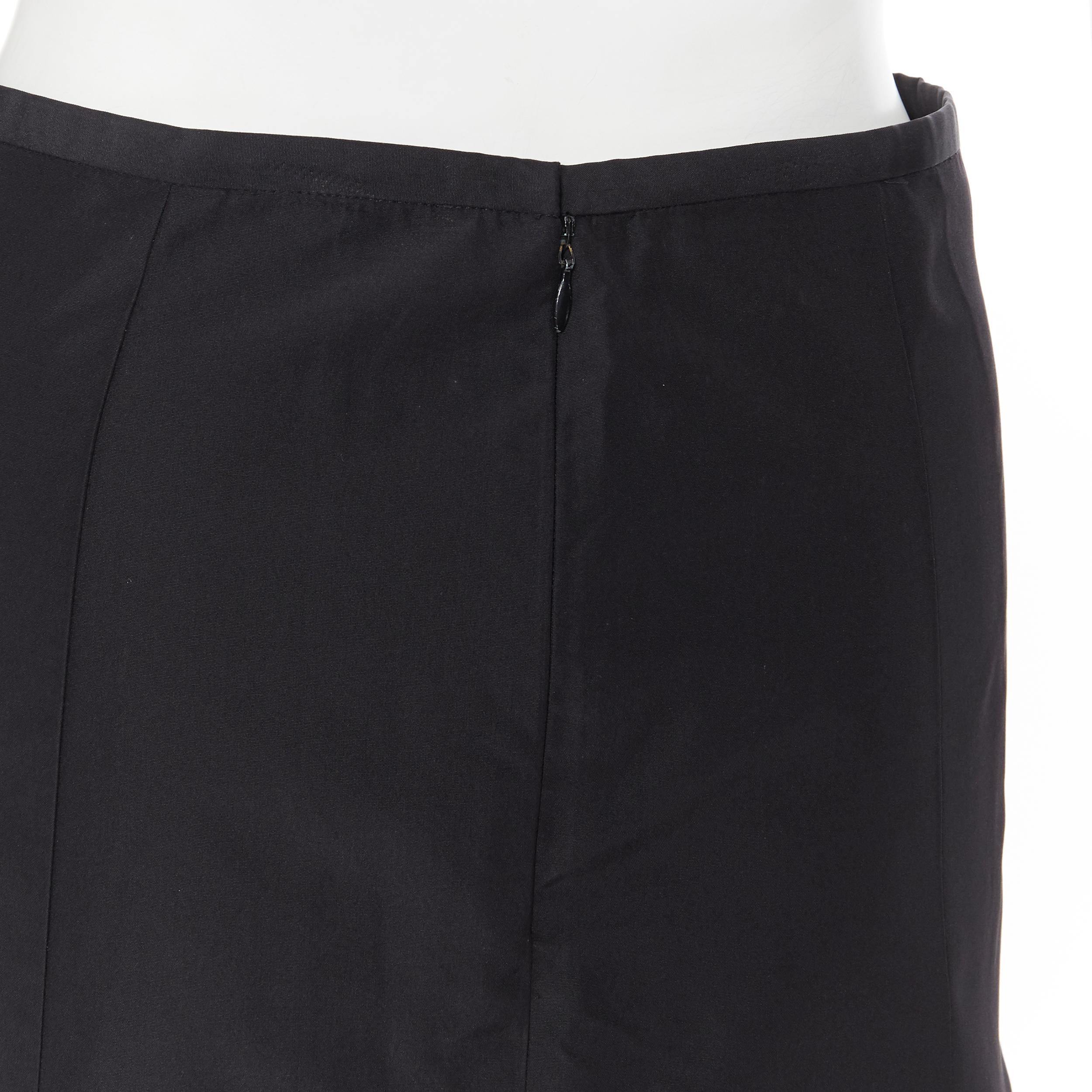 Women's RALPH LAUREN black pleated hem A-line knee length skirt work US2 XS For Sale