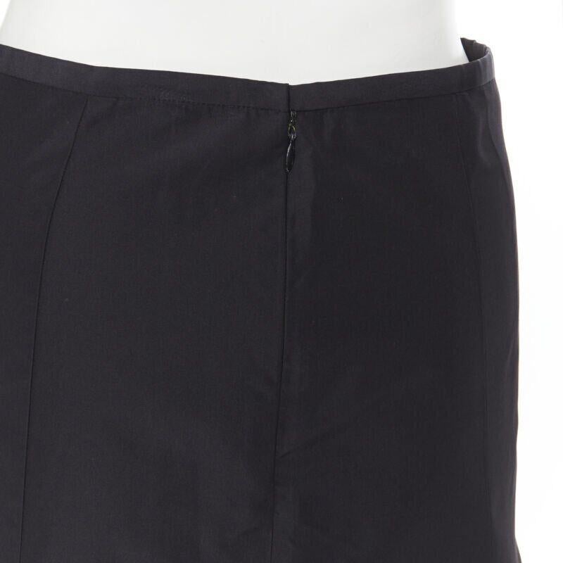 RALPH LAUREN black pleated hem A-line knee length skirt work US2 XS For Sale 3