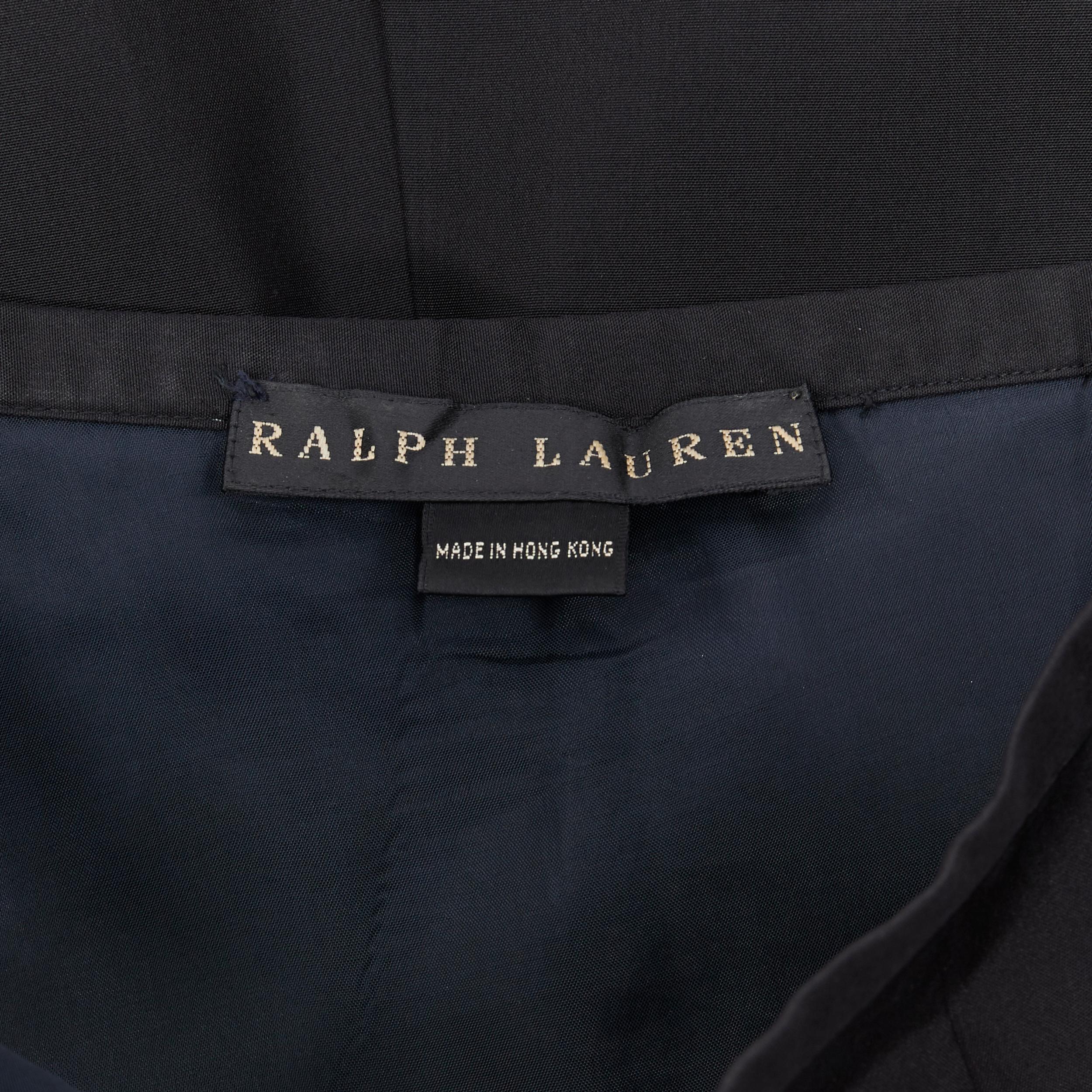 RALPH LAUREN black pleated hem A-line knee length skirt work US2 XS For Sale 1