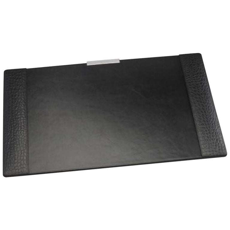 Ralph Lauren Black Printed Crocodile Embossed Leather Desk Blotter and