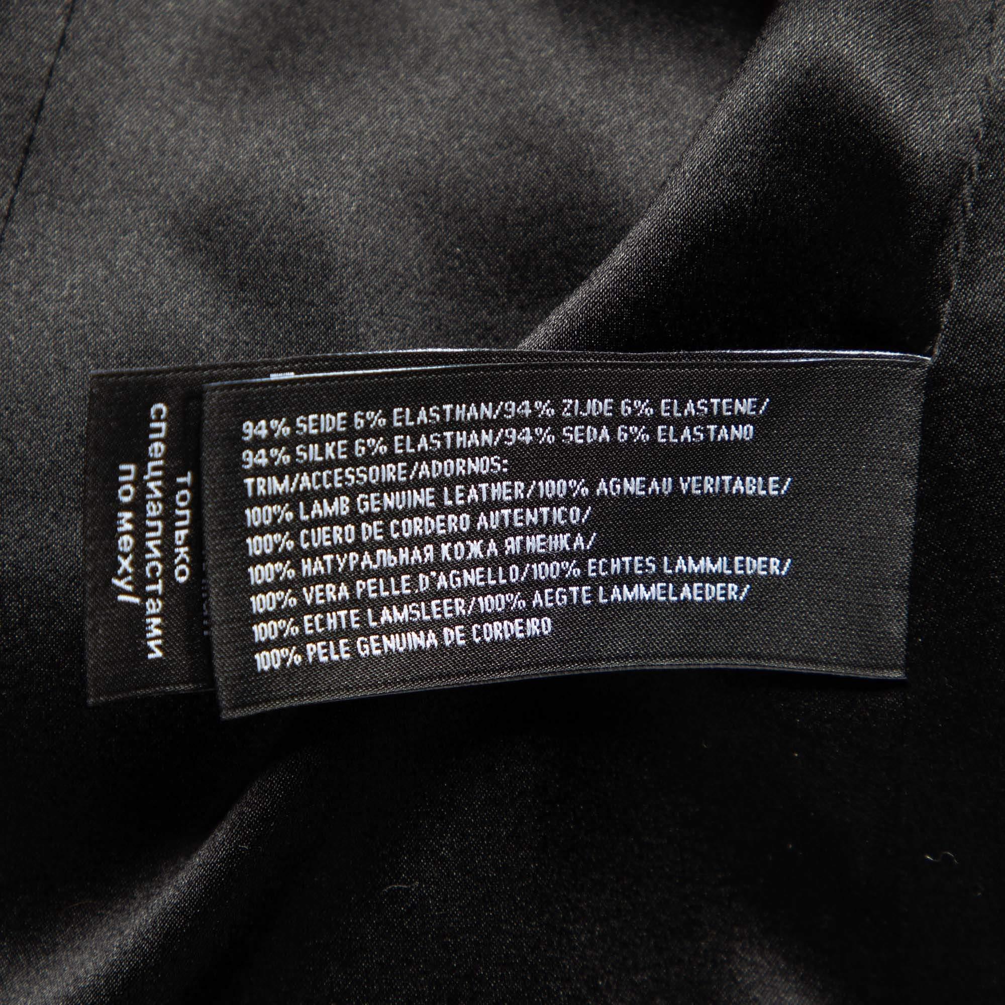 Ralph Lauren Black Shearling Cropped Jacket S For Sale 2