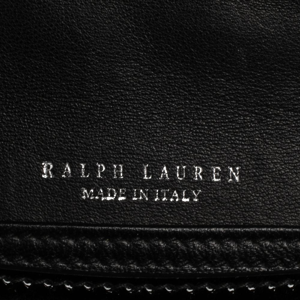 Ralph Lauren Black Soft Leather Mini Ricky Wristlet Clutch In Good Condition In Dubai, Al Qouz 2
