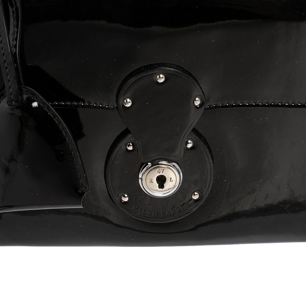 Women's Ralph Lauren Black Soft Leather Mini Ricky Wristlet Clutch