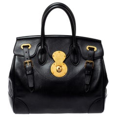 Ralph Lauren Black Soft Leather Ricky 33 Tote