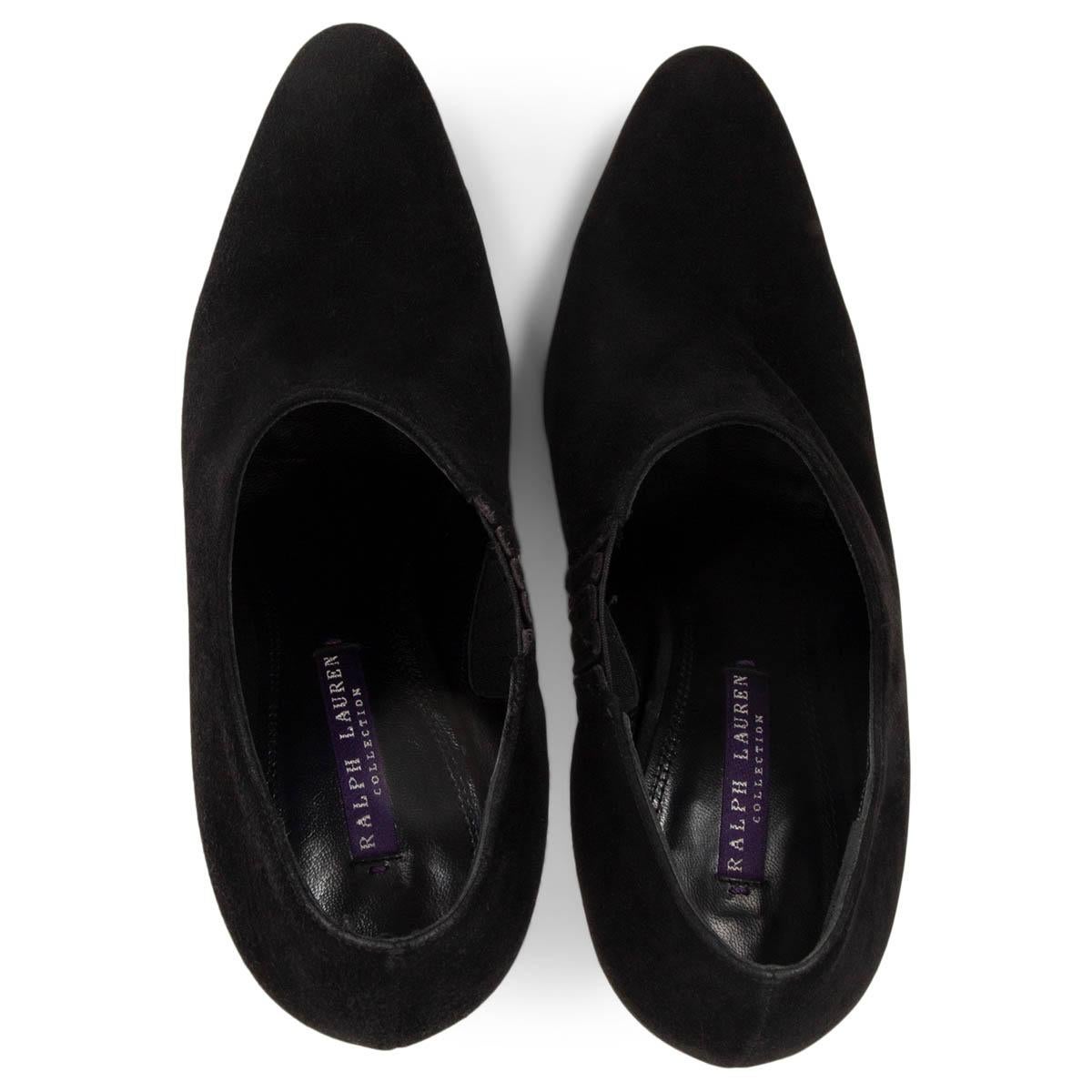 Black RALPH LAUREN black suede Ankle Boots Shoes 8.5 For Sale