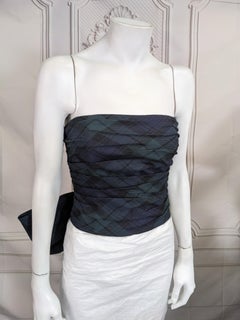 Ralph Lauren Black Watch Tartan Bow Trained Bustier