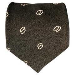 RALPH LAUREN Seidenkrawatte Schwarz Weiß Kreise