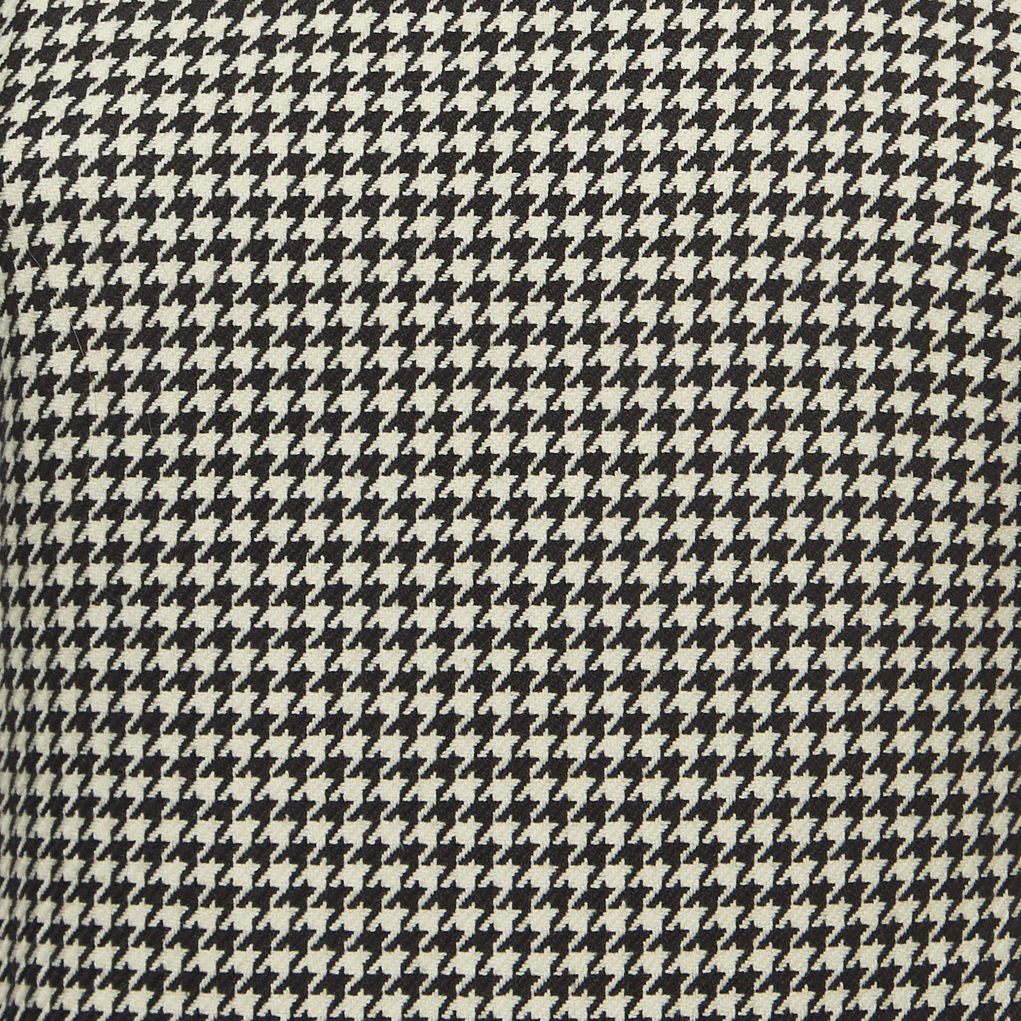 Ralph Lauren Black/White Houndstooth Patterned Wool Short Dress S 1