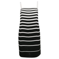 Ralph Lauren Black/White Stripe Crepe Mini Dress M
