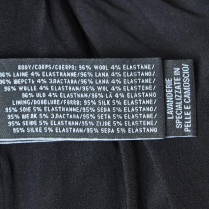 Ralph Lauren Schwarzes Woll-Minikleid mit Kontrastbesatz M Damen im Angebot