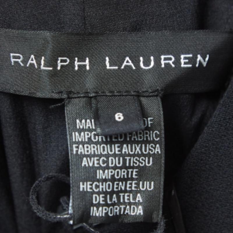 Ralph Lauren Schwarzes Woll-Minikleid mit Kontrastbesatz M im Angebot 1