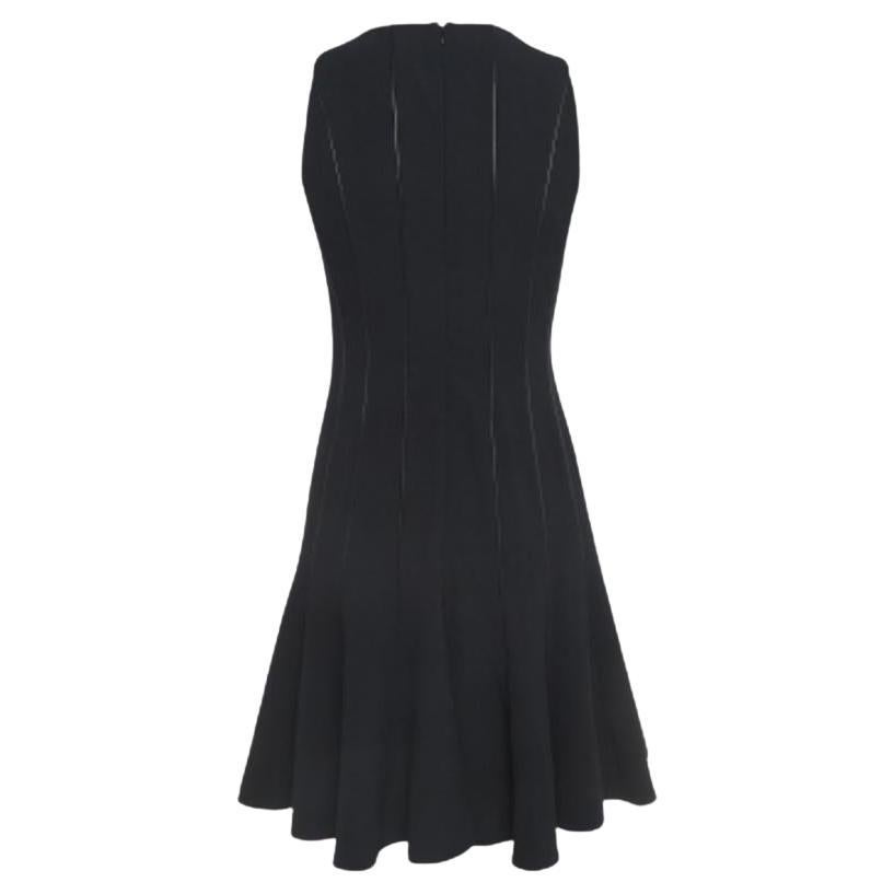 Ralph Lauren Mini Vestido de Lana Negro con Ribete de Contraste M