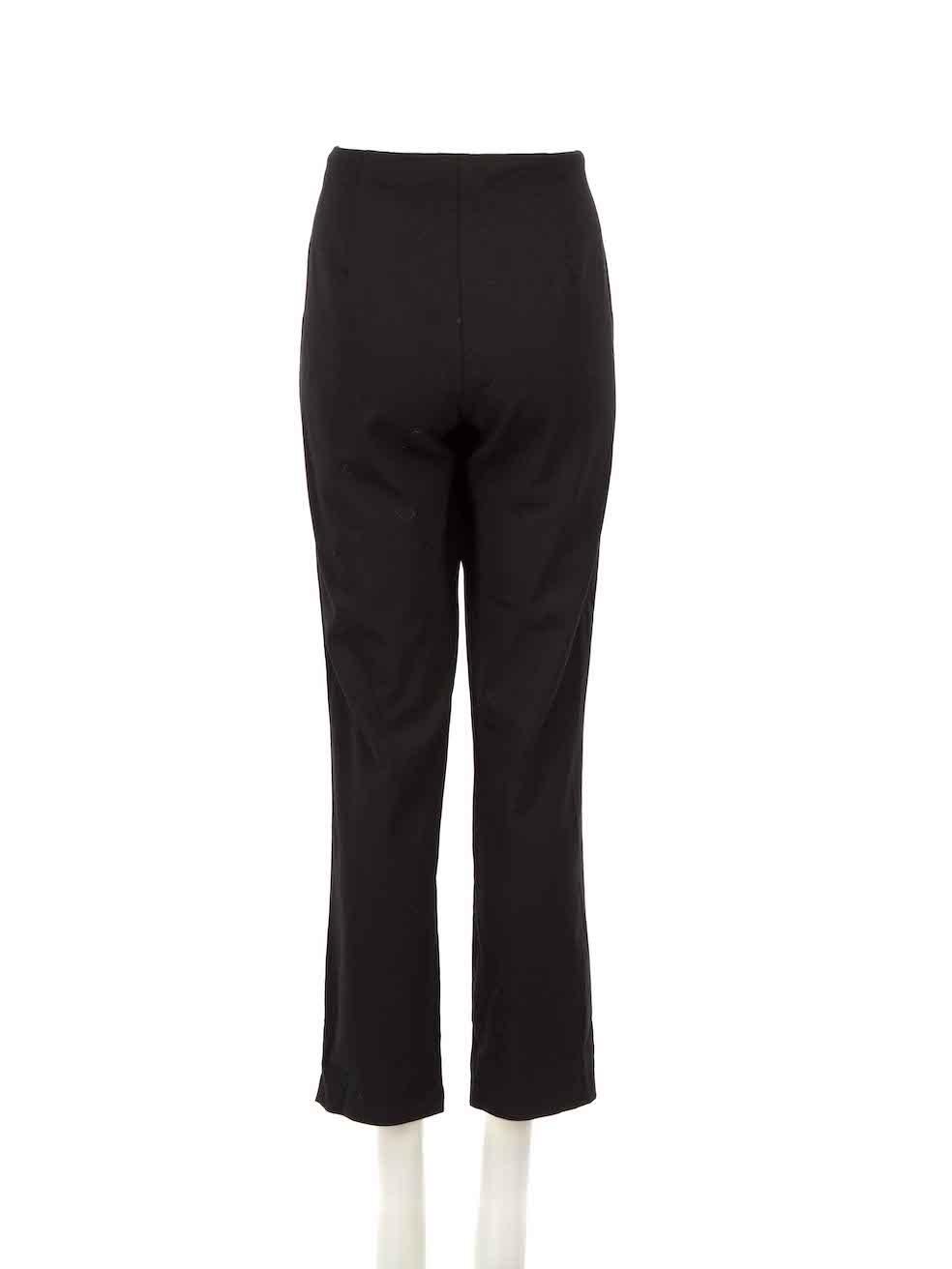 Ralph Lauren Black Wool Slim Leg Cropped Trousers Size L In Excellent Condition In London, GB
