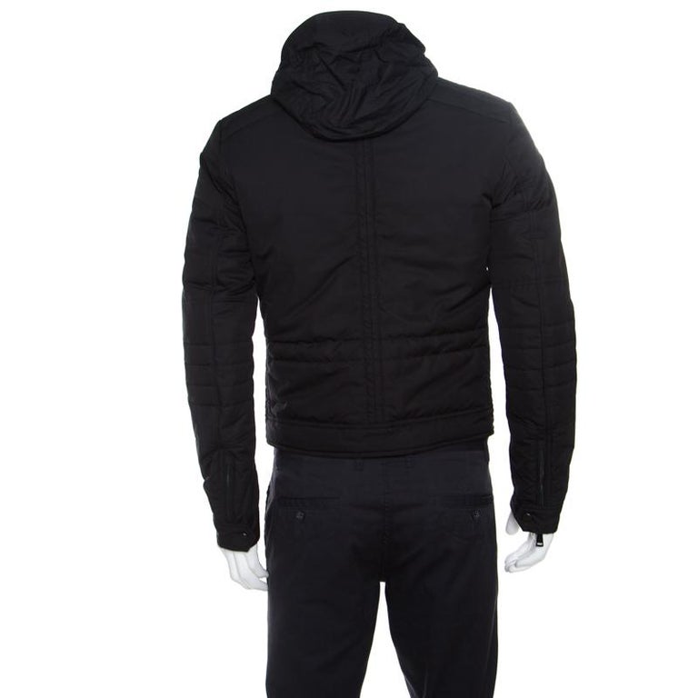 Ralph Lauren Black Zip Front Hooded Jacket S For Sale at 1stDibs