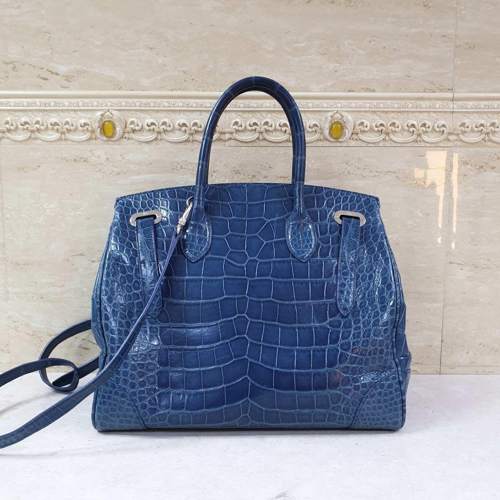 Ralph Lauren  Blue Alligator Ricky Bag 8