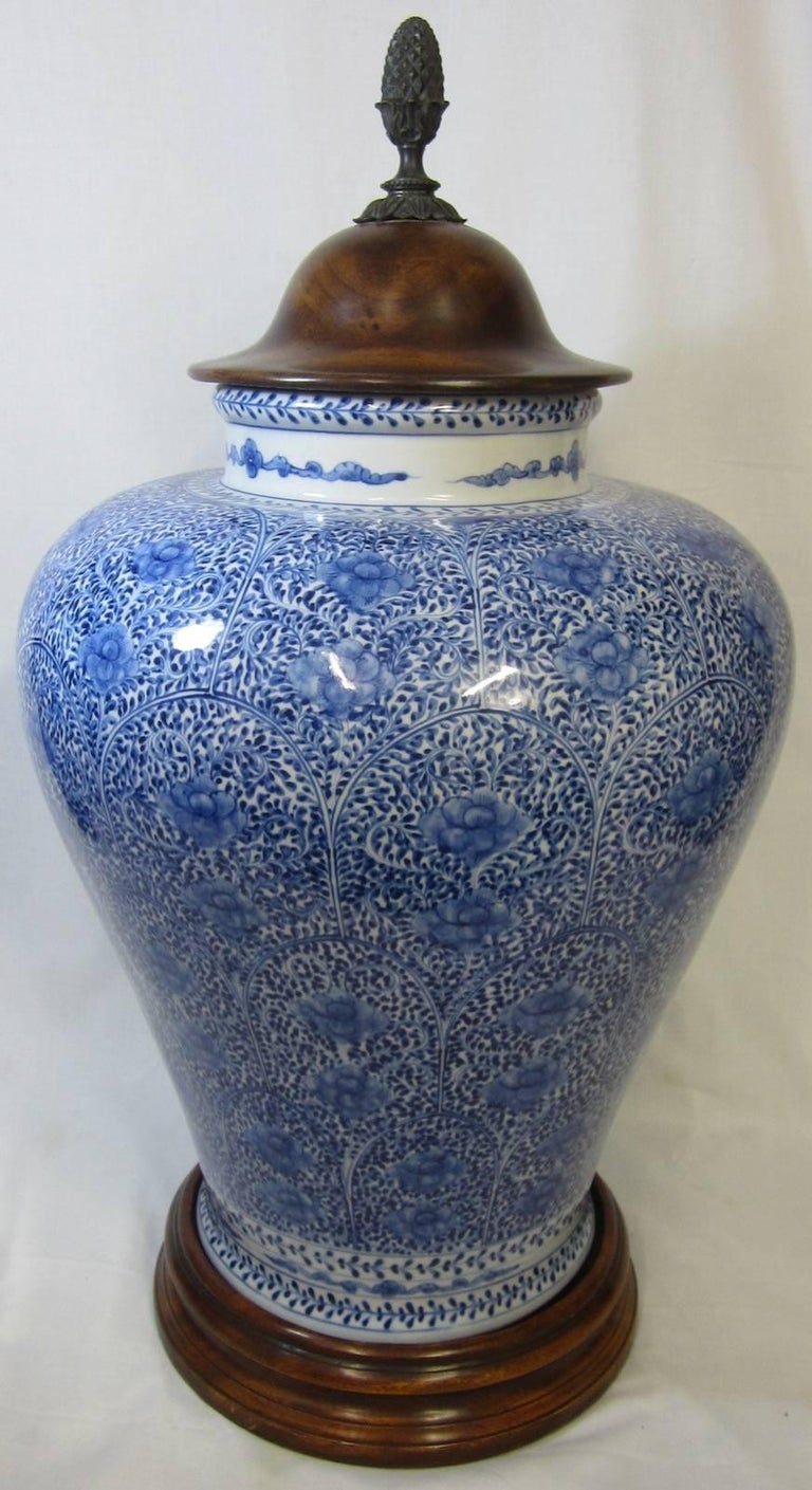 Ralph Lauren Blue and White Lidded Urn at 1stDibs