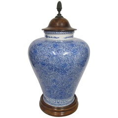 Ralph Lauren Blue and White Lidded Urn