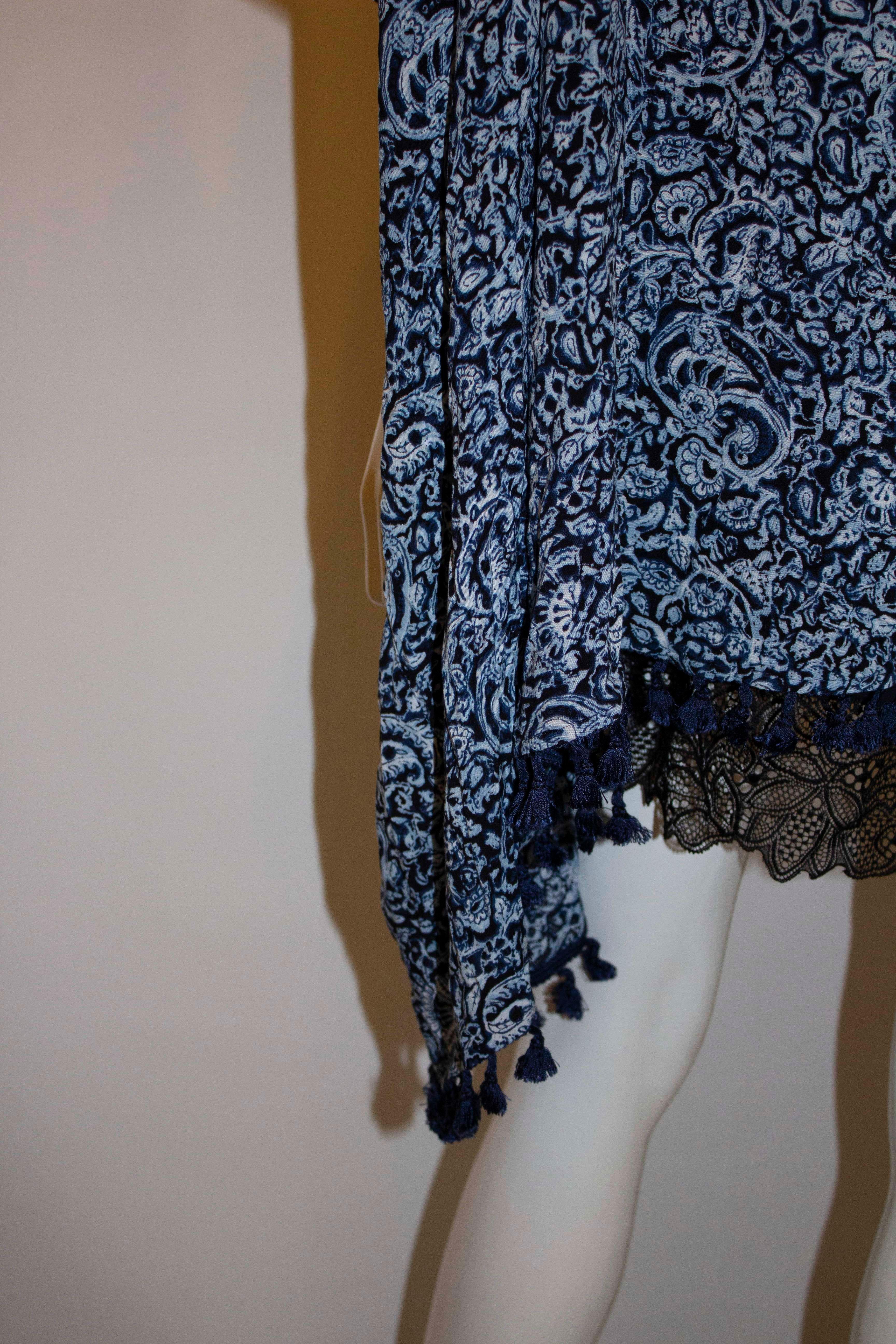 Black Ralph Lauren Blue and White Summer Cover Up For Sale