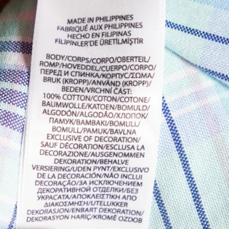 Ralph Lauren Camisa de cuadros azules de algodón con botones delante 3XB/3XL Azul en venta
