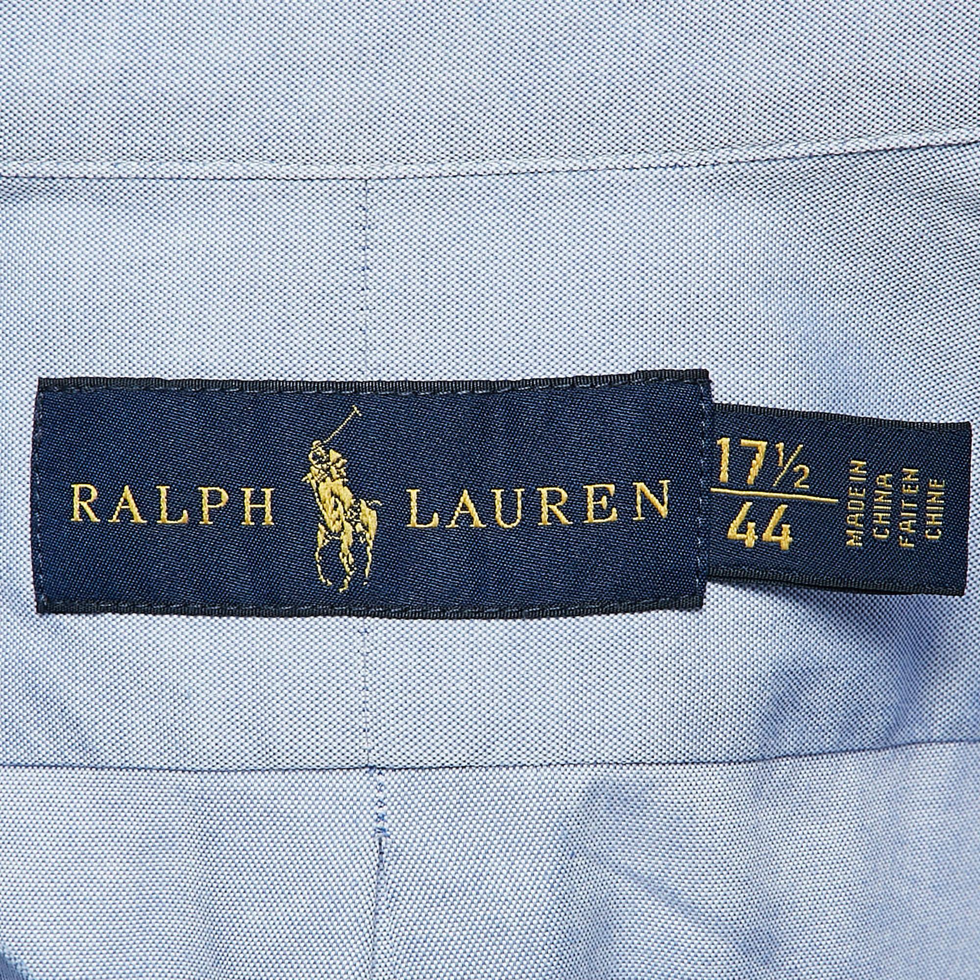 Ralph Lauren - Camicia a maniche lunghe in cotone blu XXXL In condizioni buone in vendita a Dubai, Al Qouz 2