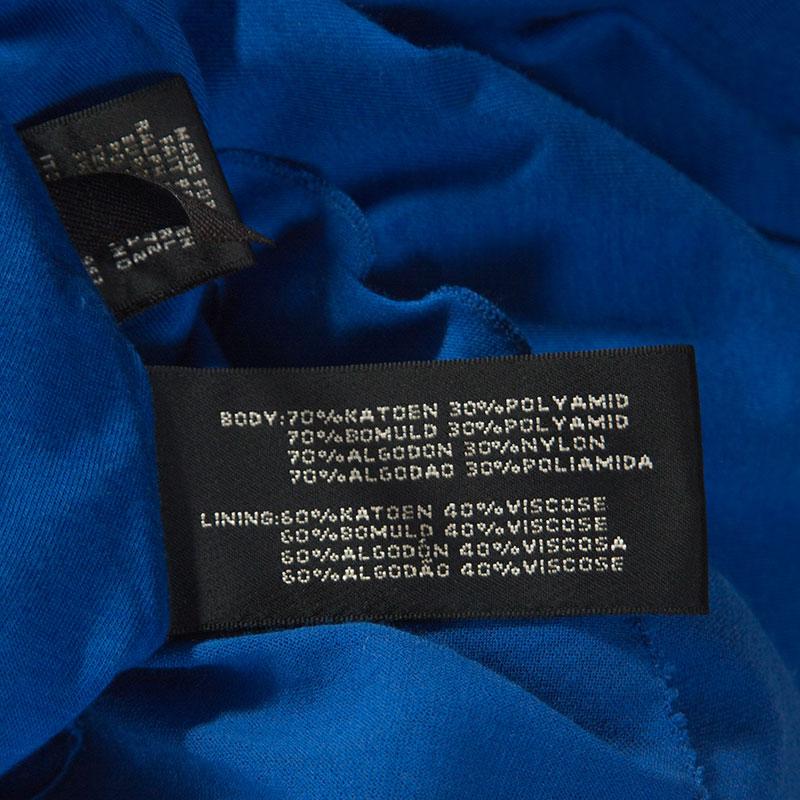 Ralph Lauren - Jupe longue en coton bleu avec détails en Pintuck S Bon état - En vente à Dubai, Al Qouz 2