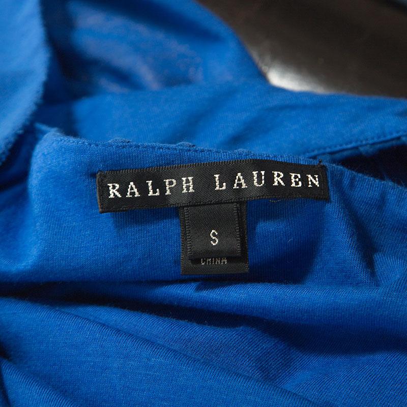 Ralph Lauren Blue Cotton Pintuck Detail Maxi Skirt S In Good Condition For Sale In Dubai, Al Qouz 2