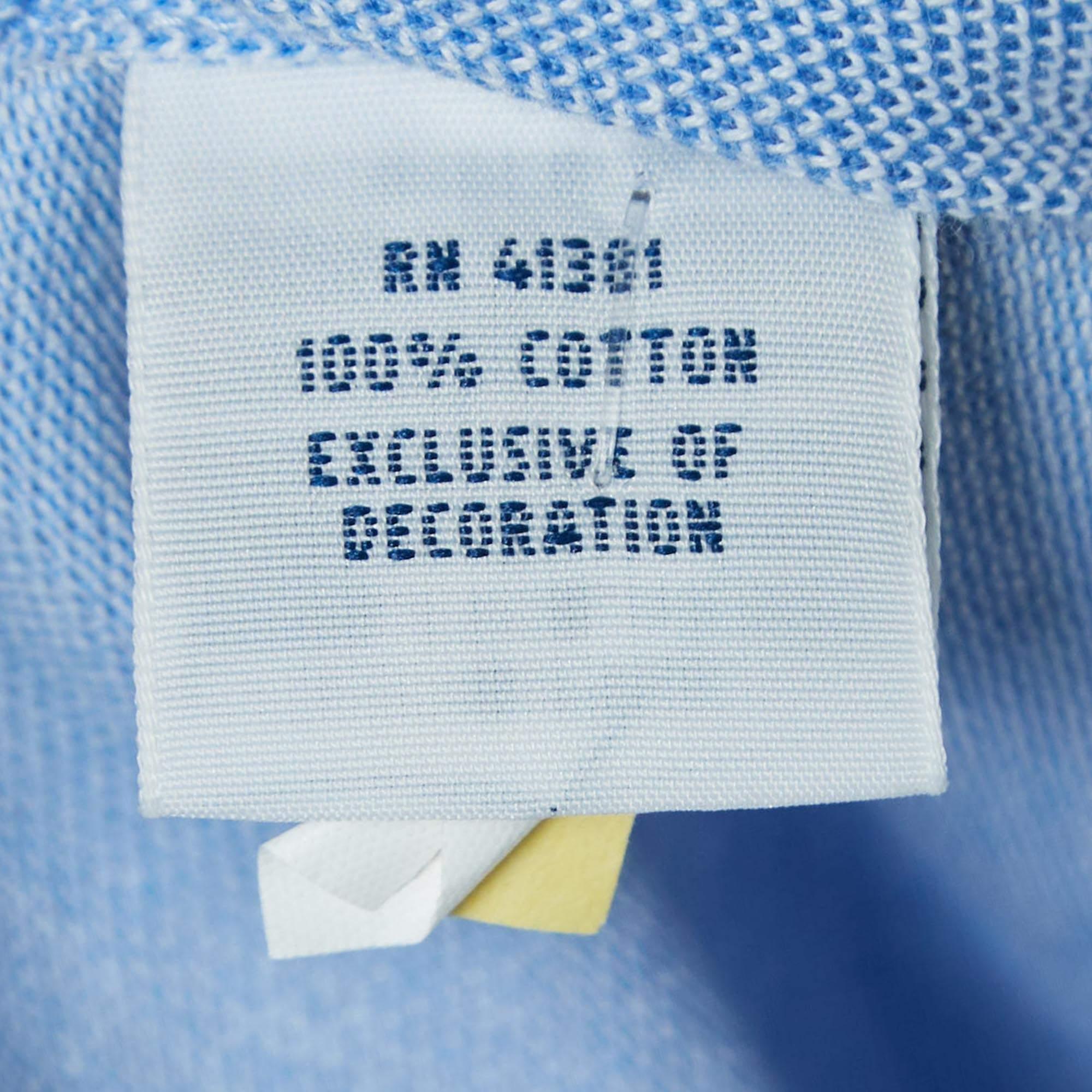 Ralph Lauren - Chemise boutonnée Oxford en tricot bleu XXL Pour hommes en vente